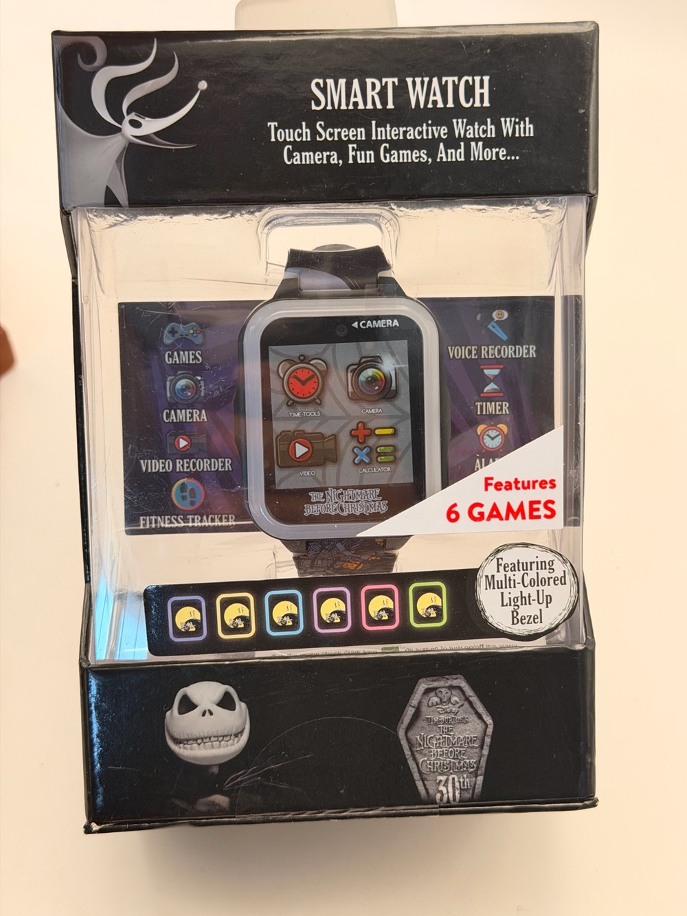 Disney Nightmare Before Christmas Smartwatch Jack & Sally Backlit Black Kids